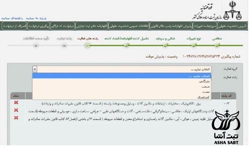 اظهارنامه دفتر ثبت تجارتی